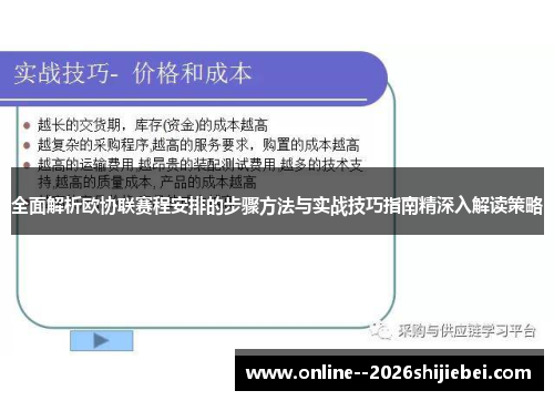 全面解析欧协联赛程安排的步骤方法与实战技巧指南精深入解读策略 全面解析欧协联赛程安排的步骤方法与实战技巧指南精深入解读策略