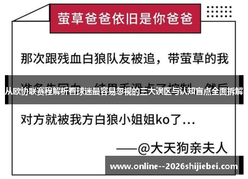 从欧协联赛程解析看球迷最容易忽视的三大误区与认知盲点全面拆解